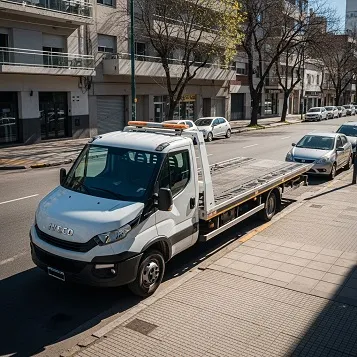 Grúa estacionada en calle de Almagro
